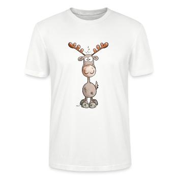 Mignon élan - T-shirt bio CRAFTER Stanley Stella Unisexe - blanc - Devant - Alina (178cm) & Michal (187cm)