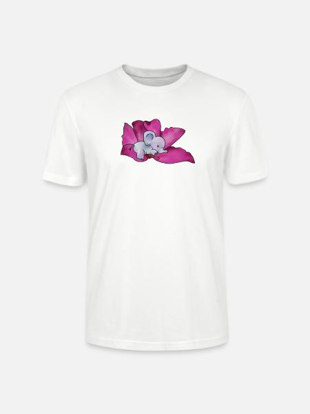 Elephant in blossom - Stanley/Stella CRAFTER Unisex Organic T-Shirt - white