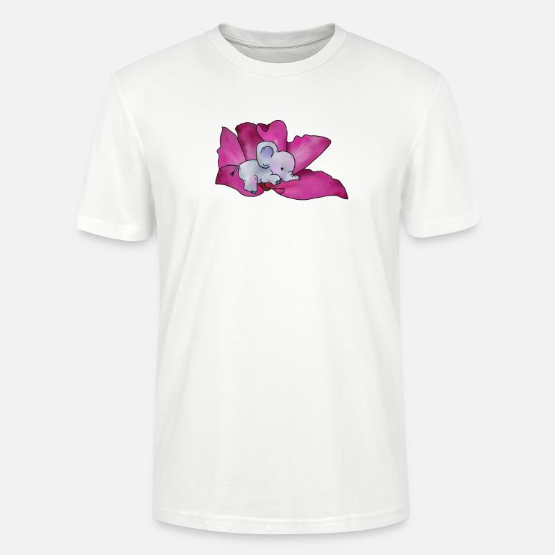 Éléphant en fleur - T-shirt bio CRAFTER Stanley Stella Unisexe - blanc