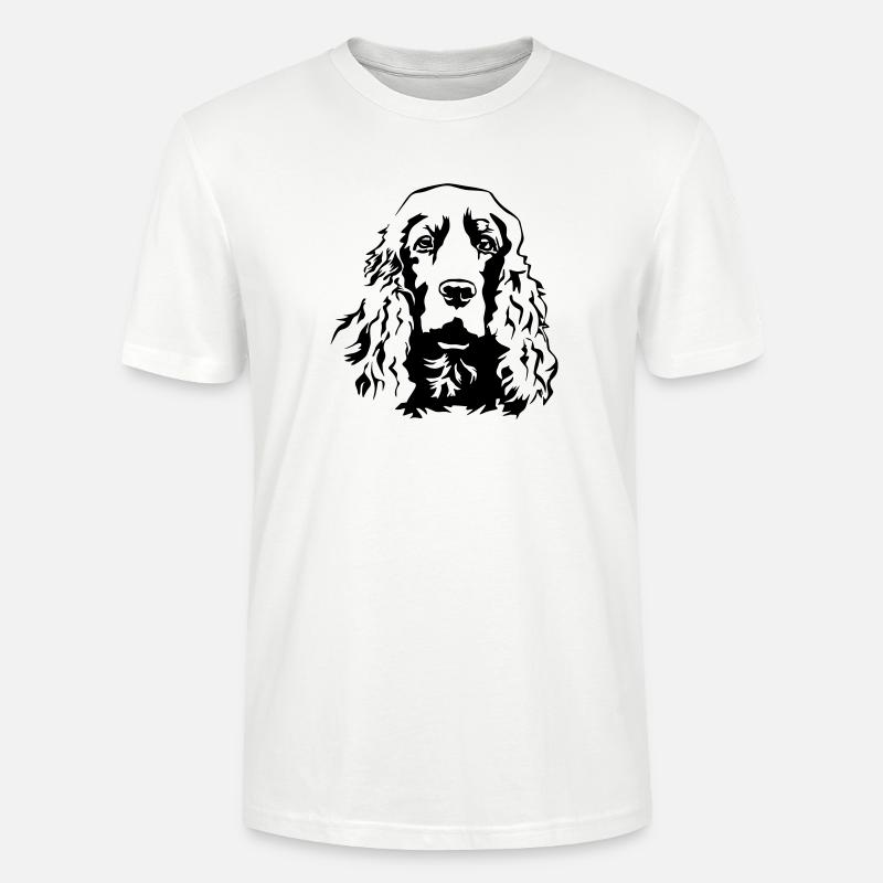 Cocker Spaniel Kopf - Stanley/Stella Unisex Bio-T-Shirt CRAFTER - Weiß