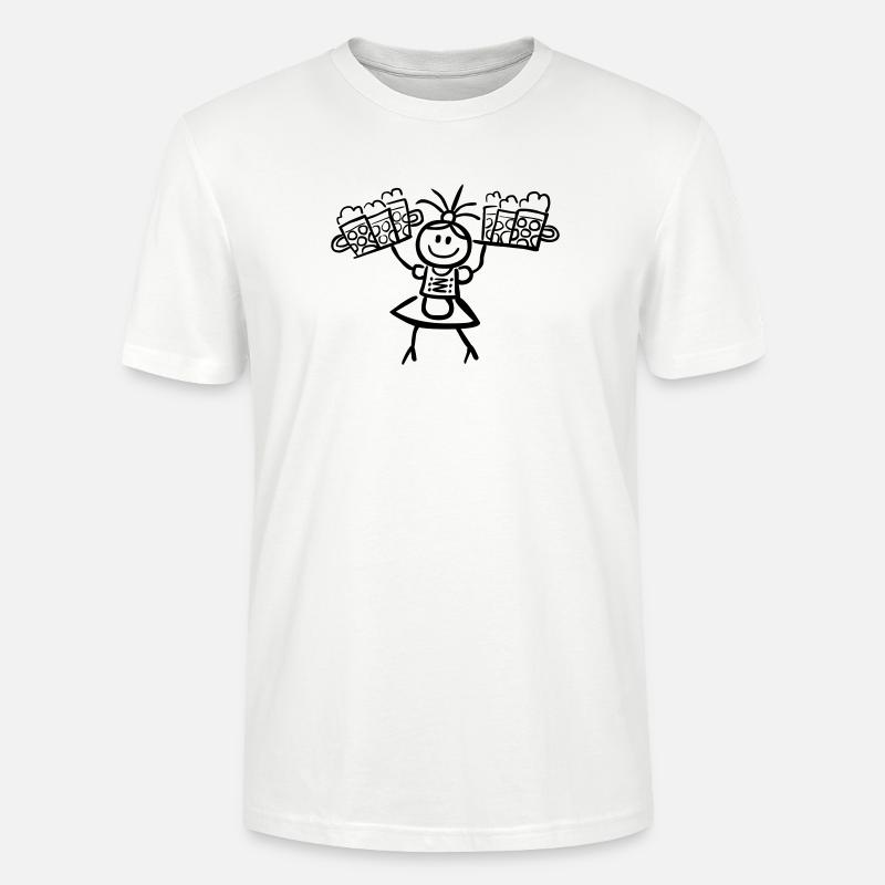 Kellnerin im Dirndl mit Biertablett - Stanley/Stella Unisex Bio-T-Shirt CRAFTER - Weiß