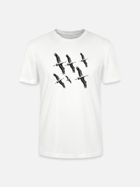 Bird migration cranes - Stanley/Stella CRAFTER Unisex Organic T-Shirt - white