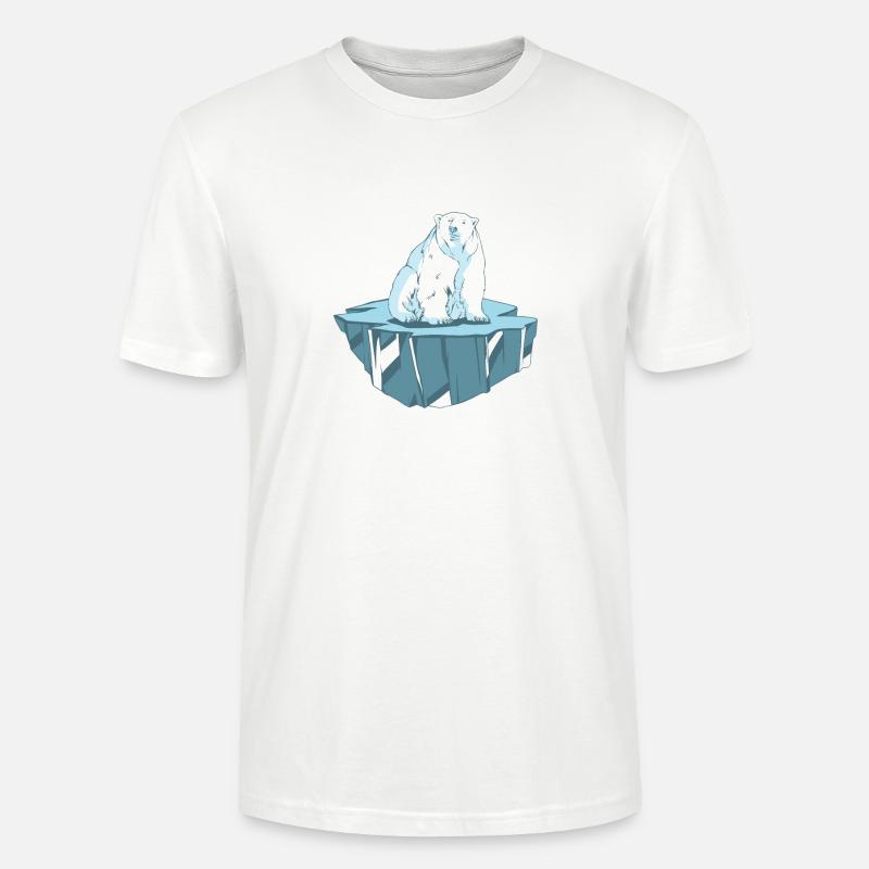 Eisbär auf Eisscholle - Stanley/Stella Unisex Bio-T-Shirt CRAFTER - Weiß