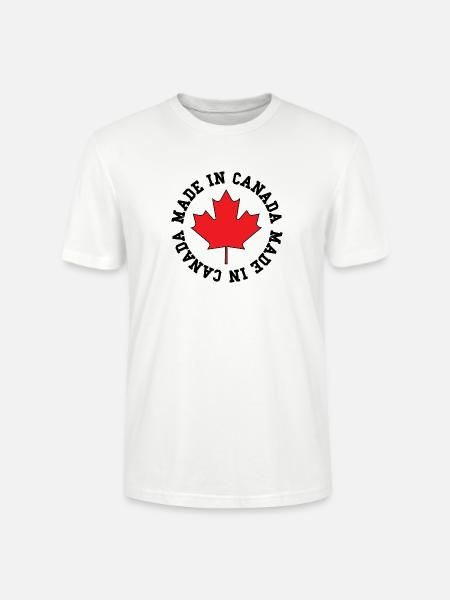 Made in Canada – Maple Leaf Statement - Stanley/Stella CRAFTER Unisex Organic T-Shirt - white