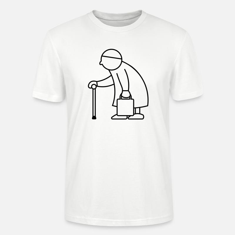 Alte Dame mit Einkaufstasche - Stanley/Stella Unisex Bio-T-Shirt CRAFTER - Weiß