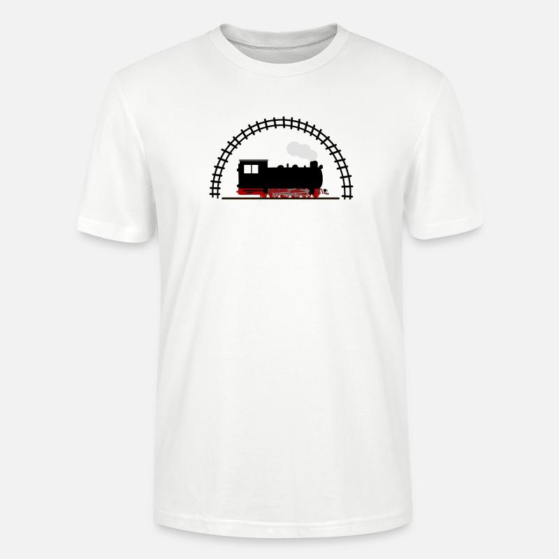 Dampflok Schiene Eisenbahn - Stanley/Stella Unisex Bio-T-Shirt CRAFTER - Weiß