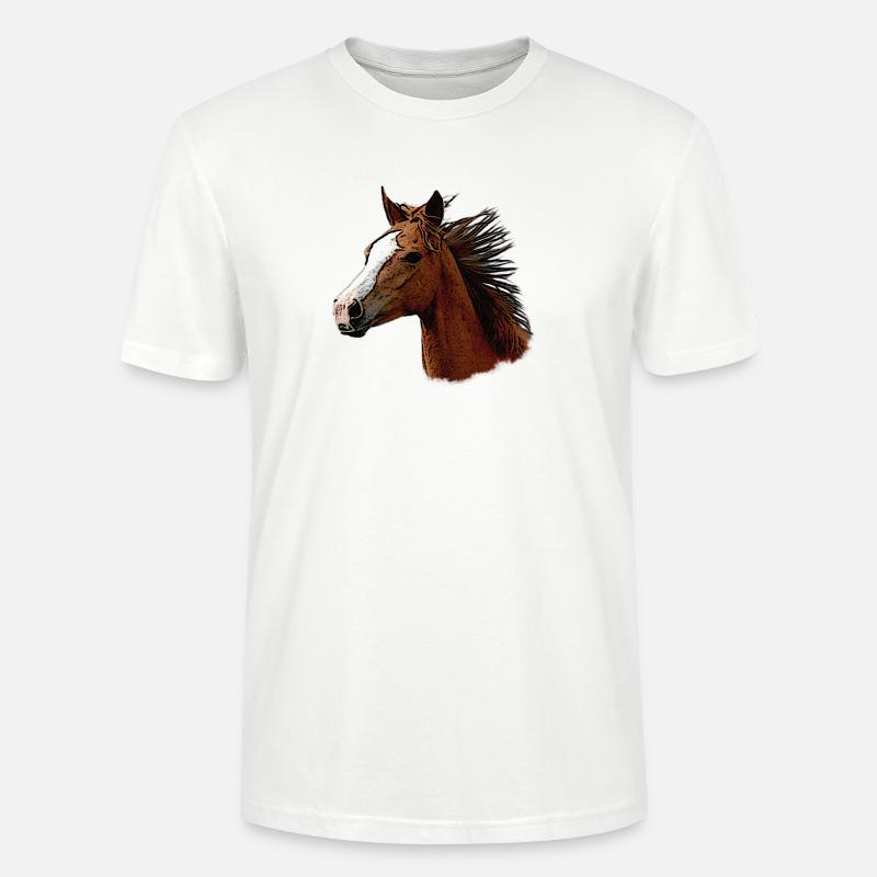 pferdegesicht seitlich, wunderschöne pferde - Stanley/Stella Unisex Bio-T-Shirt CRAFTER - Weiß