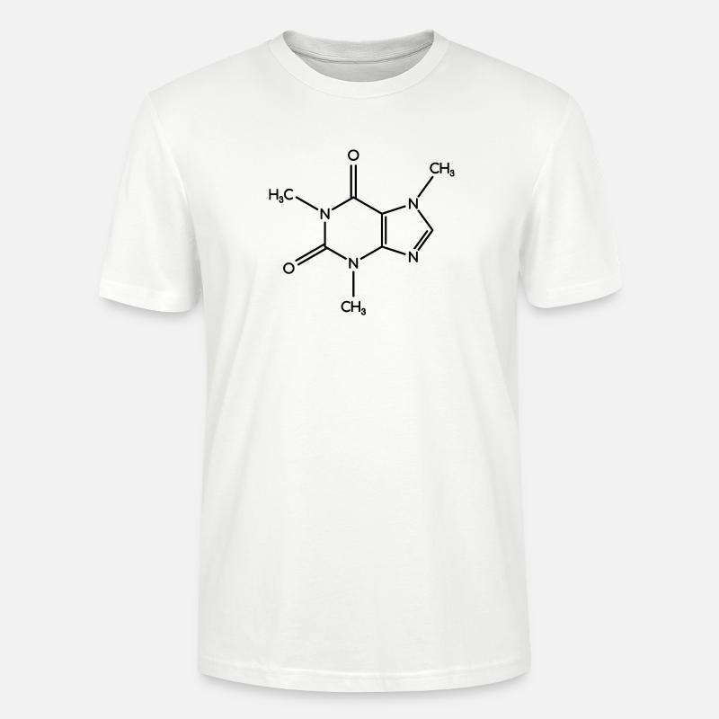 Caffeine Molecule - Structural Formula - Stanley/Stella CRAFTER Unisex Organic T-Shirt - white