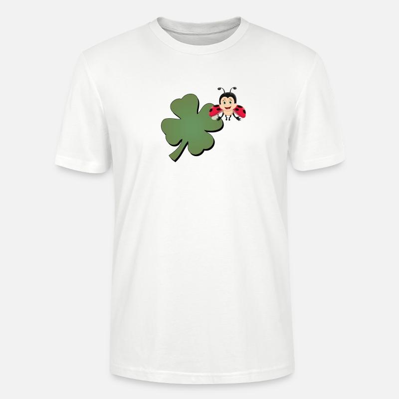 Kleeblatt mit Ladybug (Marienkäfer) - Stanley/Stella Unisex Bio-T-Shirt CRAFTER - Weiß