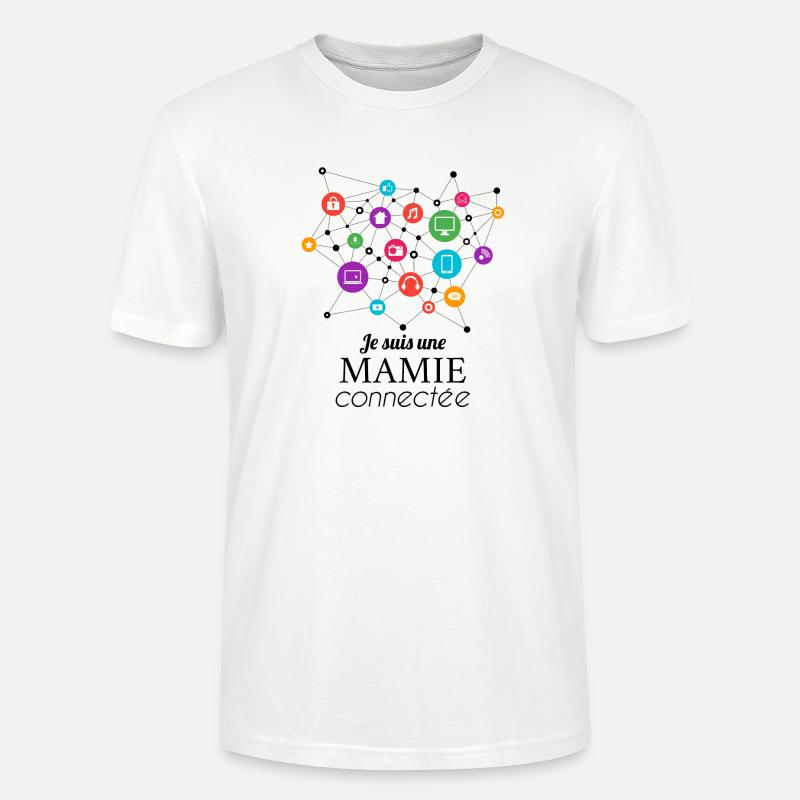 Mamie connectée au réseau - T-shirt bio CRAFTER Stanley Stella Unisexe - blanc