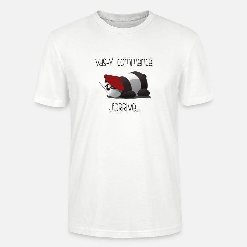 Panda mit Red Meret Pantomime - Stanley/Stella Unisex Bio-T-Shirt CRAFTER - Weiß
