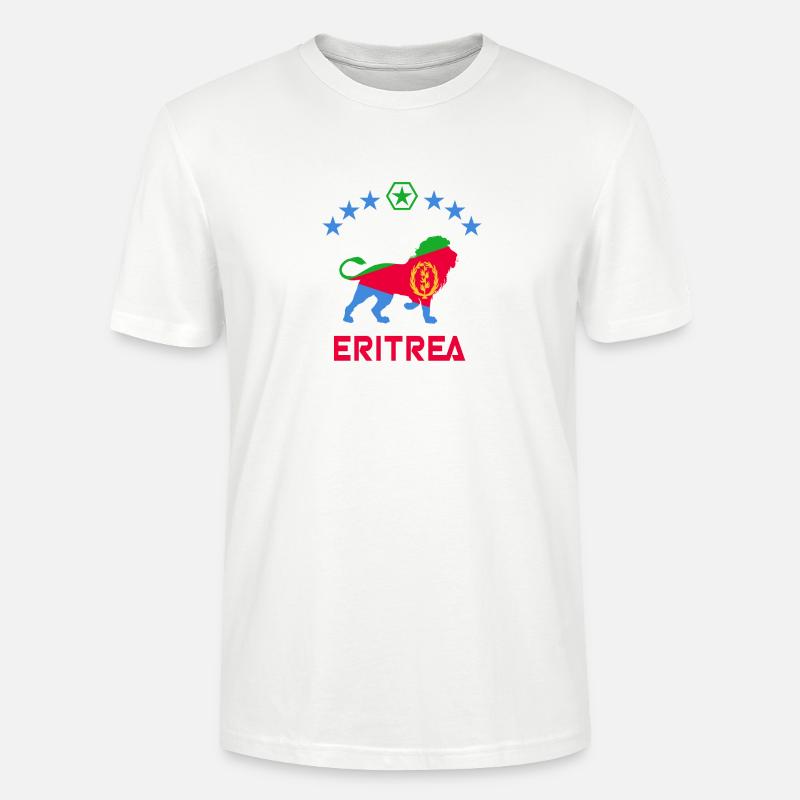 Conception de lion d'Érythrée - T-shirt bio CRAFTER Stanley Stella Unisexe - blanc