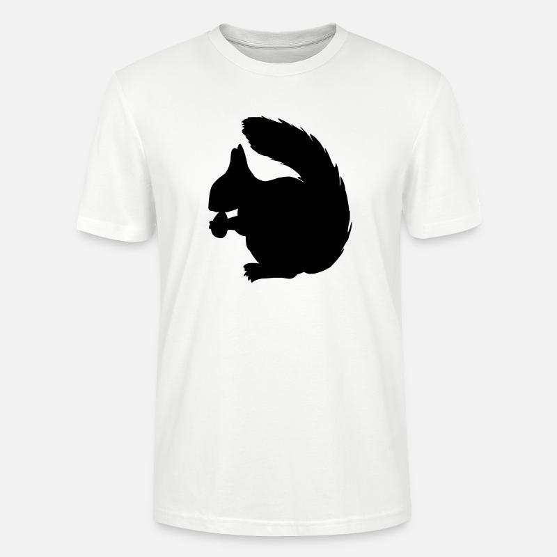 Eichhörnchen mit Nussschattenfigur - Stanley/Stella Unisex Bio-T-Shirt CRAFTER - Weiß