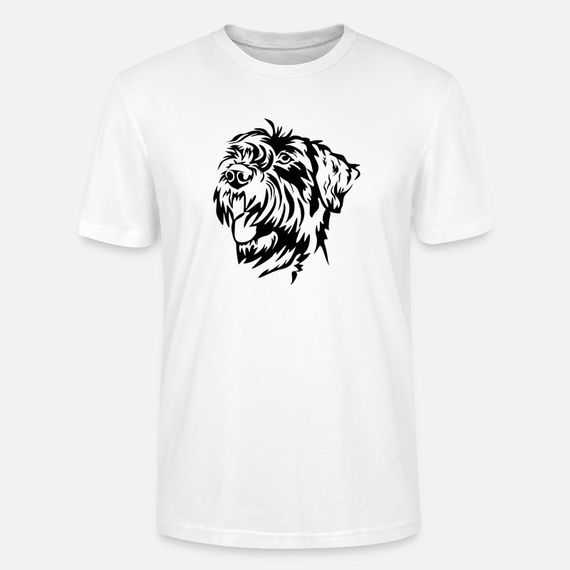 Tête de schnauzer géant - T-shirt bio CRAFTER Stanley Stella Unisexe - blanc
