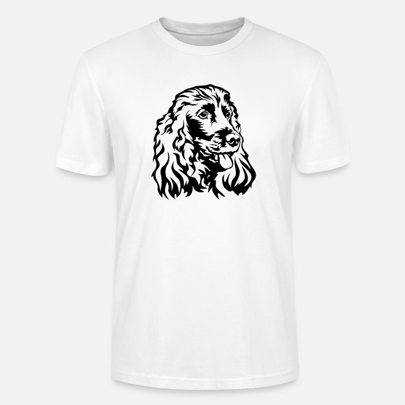 Cocker Spaniel Kopf - Stanley/Stella Unisex Bio-T-Shirt CRAFTER - Weiß