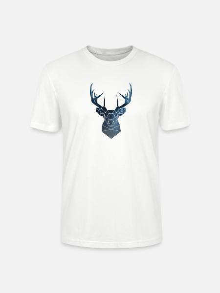 Hirschkopf und Hölzer - Stanley/Stella Unisex Bio-T-Shirt CRAFTER - Weiß