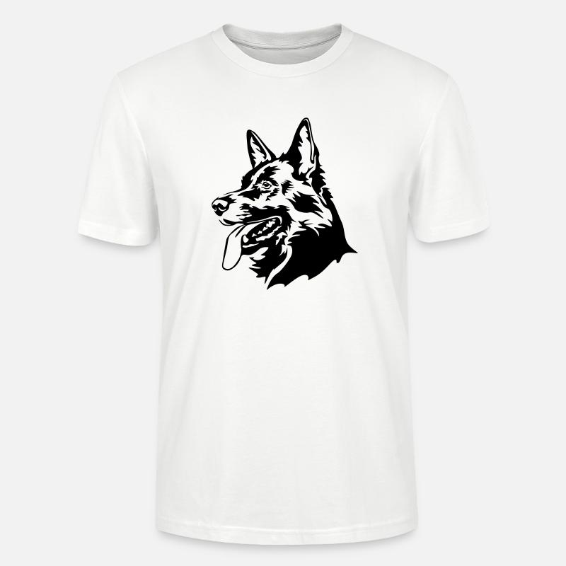Deutscher Schäferhund Kopf - Stanley/Stella Unisex Bio-T-Shirt CRAFTER - Weiß
