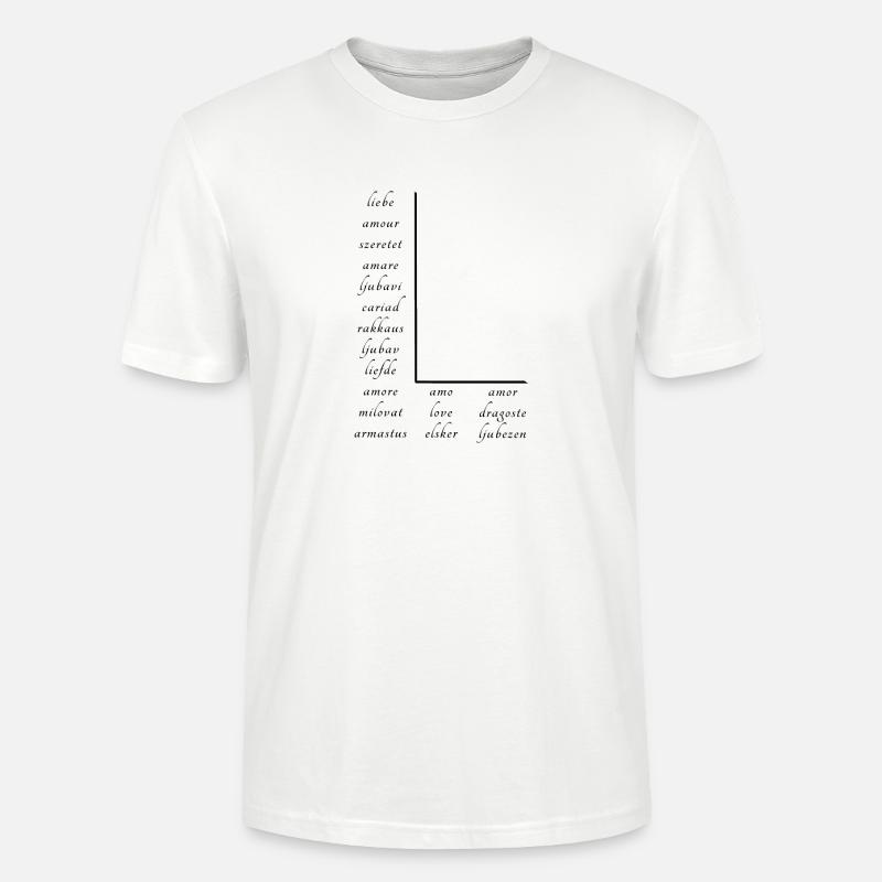 Love on many different languages - Stanley/Stella CRAFTER Unisex Organic T-Shirt - white