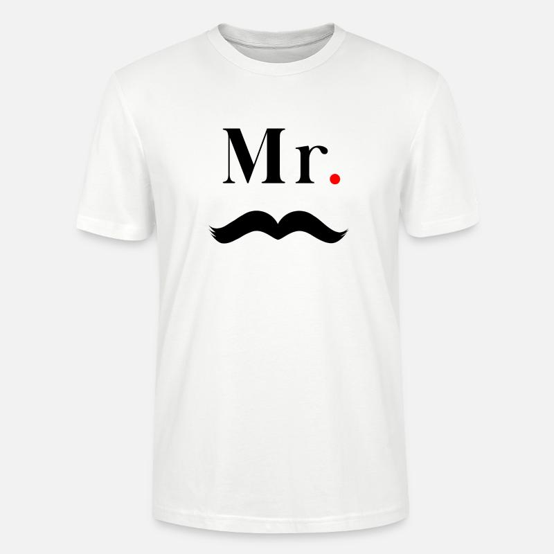 Herr Schwarzer Schnurrbart - Stanley/Stella Unisex Bio-T-Shirt CRAFTER - Weiß