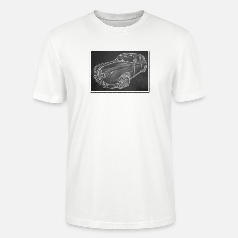 Oldtimer Jaguar - gezeichnet - Kunst auf Shirts... - Stanley/Stella Unisex Bio-T-Shirt CRAFTER - Weiß