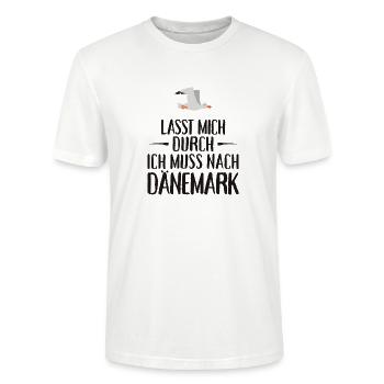 Lasst mich durch ich muss nach Dänemark Möwe - Stanley/Stella Unisex Bio-T-Shirt CRAFTER - Weiß - Vorne - Alina (178cm) & Michal (187cm)