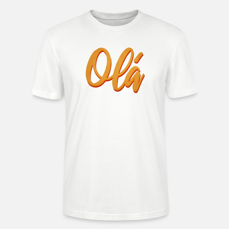 Olá Orange Script Tee - Stanley/Stella Unisex Bio-T-Shirt CRAFTER - Weiß
