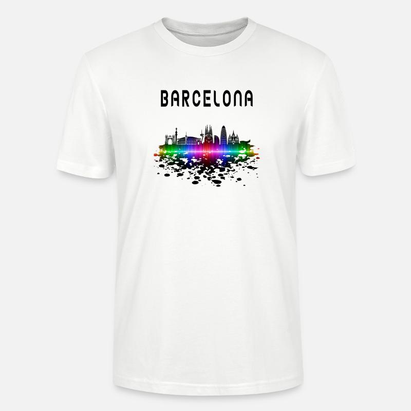 Barcelona Skyline Splash Design / Geschenk - Stanley/Stella Unisex Bio-T-Shirt CRAFTER - Weiß