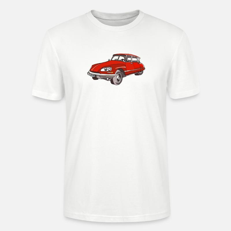 Roter Oldtimer Coupé Illustration - Stanley/Stella Unisex Bio-T-Shirt CRAFTER - Weiß
