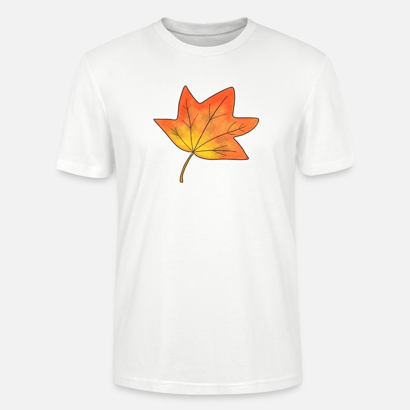 Herbst Blatt Ahornblatt - Stanley/Stella Unisex Bio-T-Shirt CRAFTER - Weiß