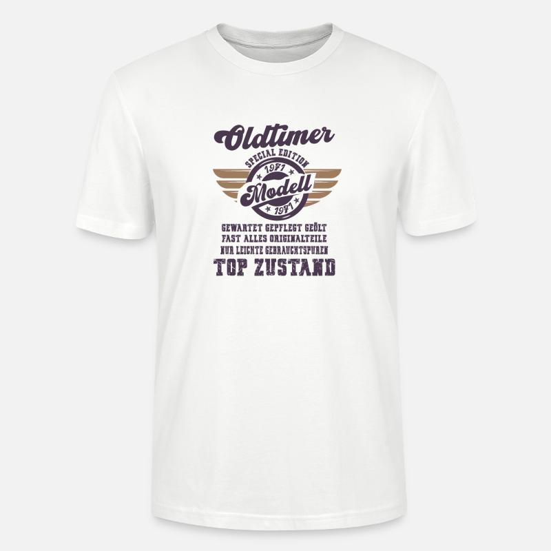 Oldtimer Modell Retro Flügel Geschenk - Stanley/Stella Unisex Bio-T-Shirt CRAFTER - Weiß