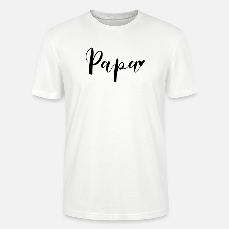 Papa Herz Geschenkidee - Stanley/Stella Unisex Bio-T-Shirt CRAFTER - Weiß