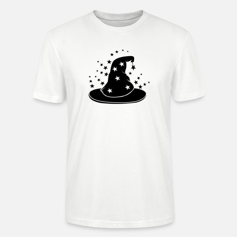 Magischer Zaubererhut mit Sternen - Stanley/Stella Unisex Bio-T-Shirt CRAFTER - Weiß