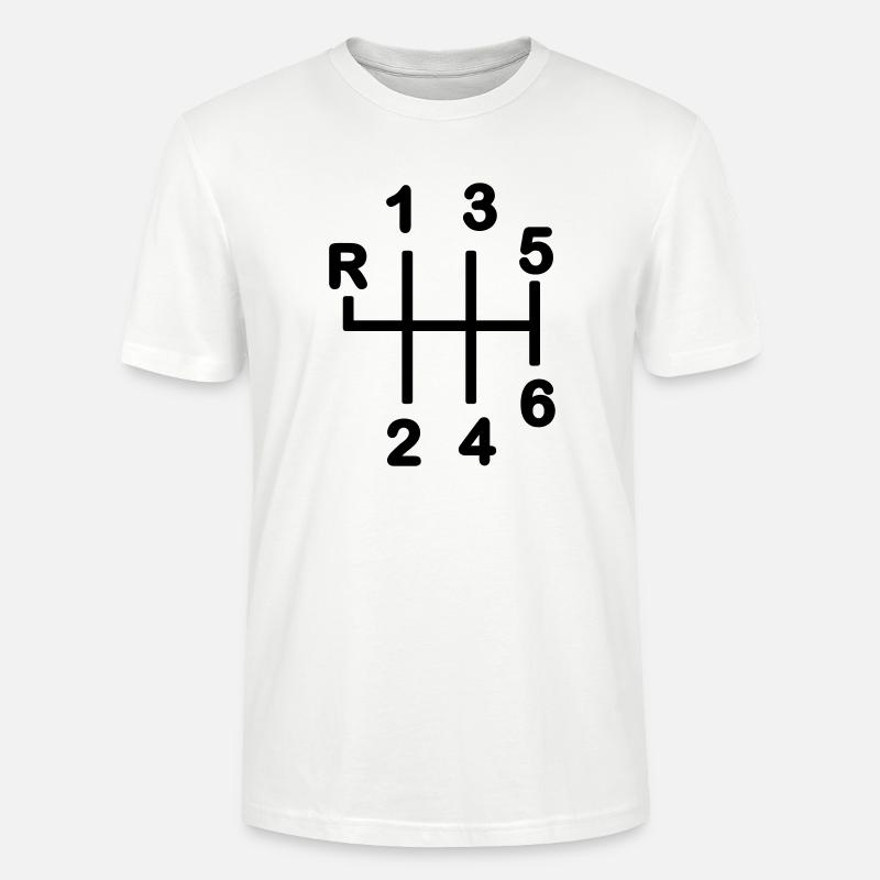 Boîte de vitesses 6 vitesses - T-shirt bio CRAFTER Stanley Stella Unisexe - blanc