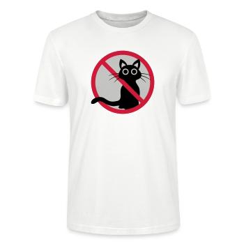 Cat forbidden sign - Stanley/Stella CRAFTER Unisex Organic T-Shirt - white - Front - Alina (178cm) & Michal (187cm)
