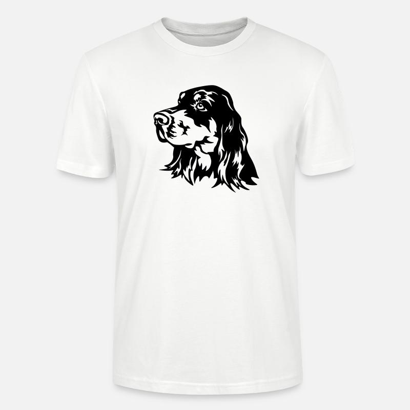 Gordon Setter Kopf - Stanley/Stella Unisex Bio-T-Shirt CRAFTER - Weiß