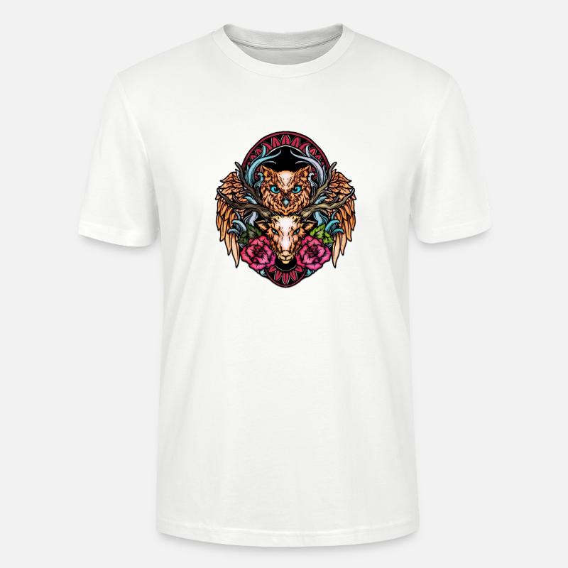 Atemberaubende bunte Eule - Stanley/Stella Unisex Bio-T-Shirt CRAFTER - Weiß