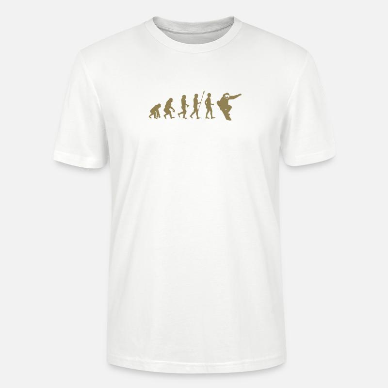 Snowboarder Evolution Geschenkidee - Stanley/Stella Unisex Bio-T-Shirt CRAFTER - Weiß