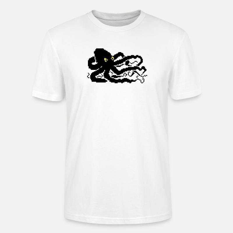 8bit pixel octopus - Stanley/Stella Unisex Bio-T-Shirt CRAFTER - Weiß