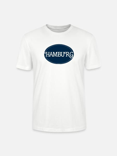 Hamburg Round Logo Typography - Stanley/Stella CRAFTER Unisex Organic T-Shirt - white