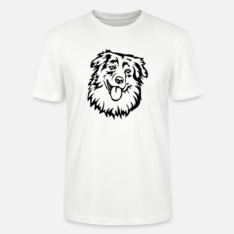 Australian Shepherd Kopf - Stanley/Stella Unisex Bio-T-Shirt CRAFTER - Weiß