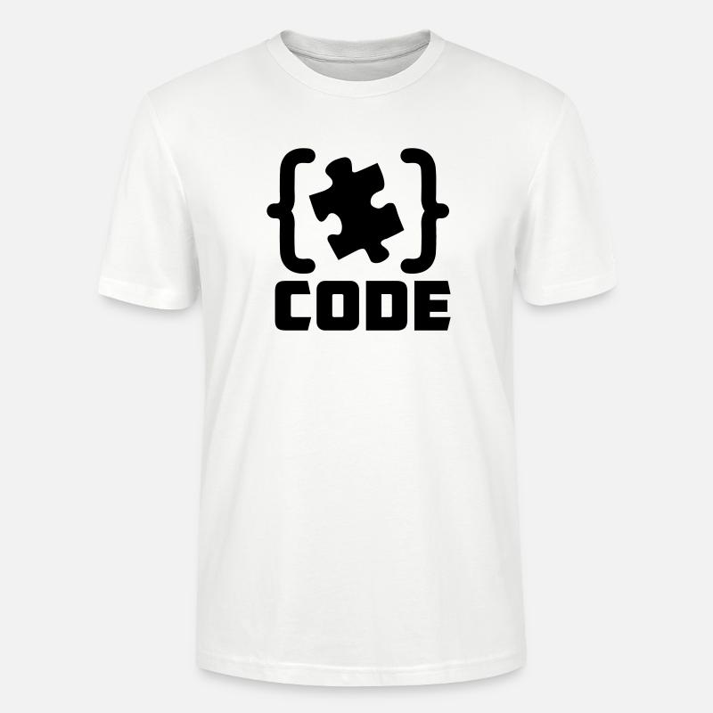 programmer Code puzzle piece solving - Stanley/Stella CRAFTER Unisex Organic T-Shirt - white