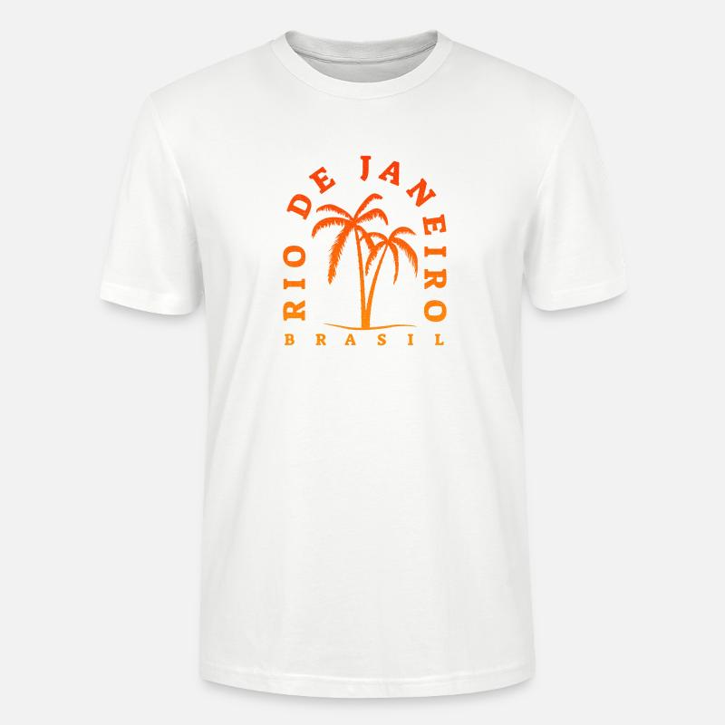 Rio de Janeiro Palm Tree Retro - Stanley/Stella Unisex Bio-T-Shirt CRAFTER - Weiß