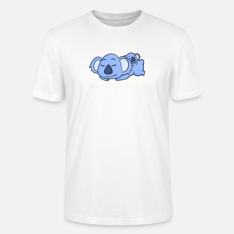 Papa Koala avec Bébé Koala - T-shirt bio CRAFTER Stanley Stella Unisexe - blanc