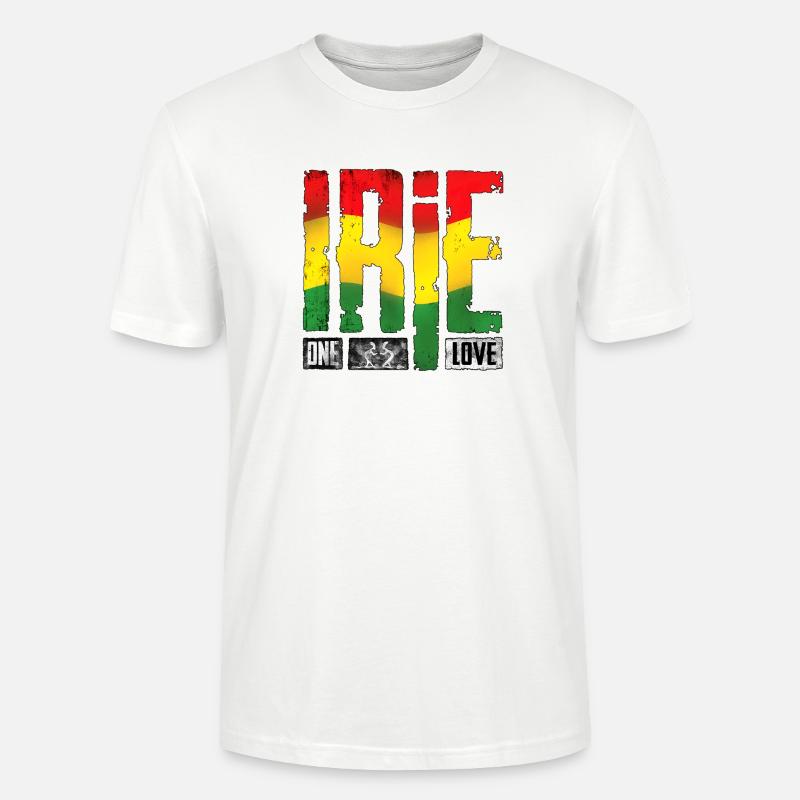 Vibrantes Reggae-Design mit Regenbogenfarben - Stanley/Stella Unisex Bio-T-Shirt CRAFTER - Weiß