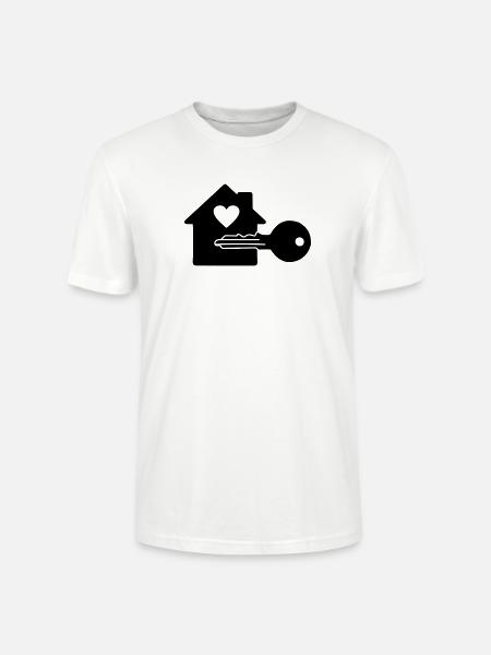 Schlüssel mit Hausschlüsselherz - Stanley/Stella Unisex Bio-T-Shirt CRAFTER - Weiß