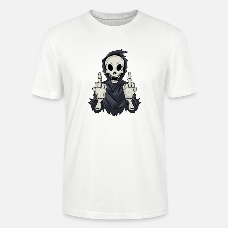 Sensenmann zeigt Mittelfinger - Stanley/Stella Unisex Bio-T-Shirt CRAFTER - Weiß