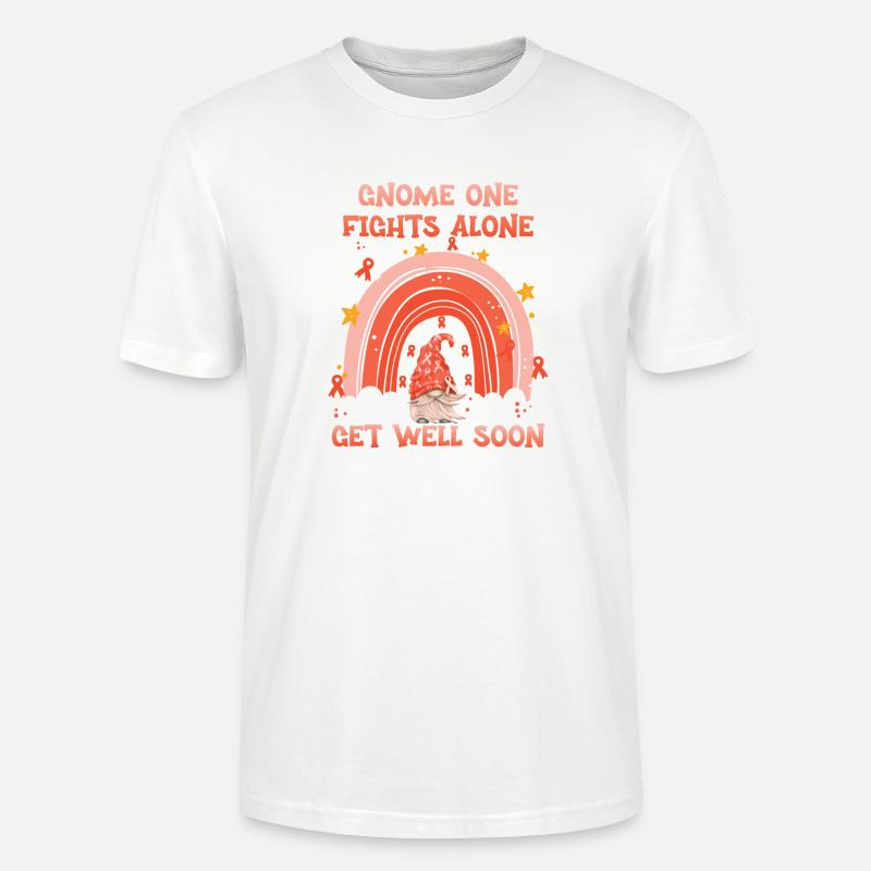 Gnome One Fights Alone Leukemia Awareness - Stanley/Stella Unisex Bio-T-Shirt CRAFTER - Weiß