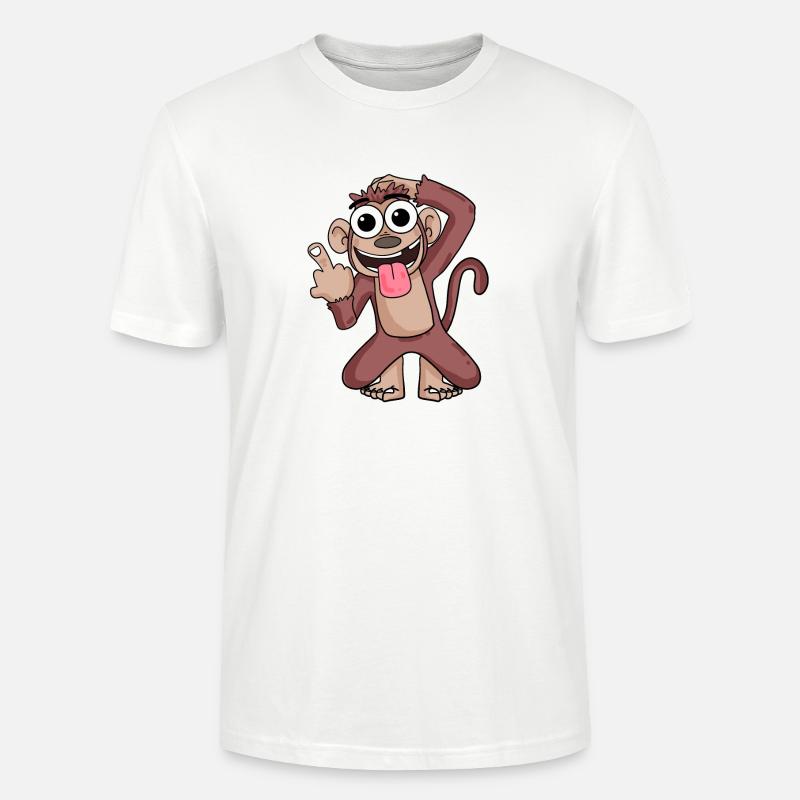 Affe, der Mittelfinger zeigt - Stanley/Stella Unisex Bio-T-Shirt CRAFTER - Weiß