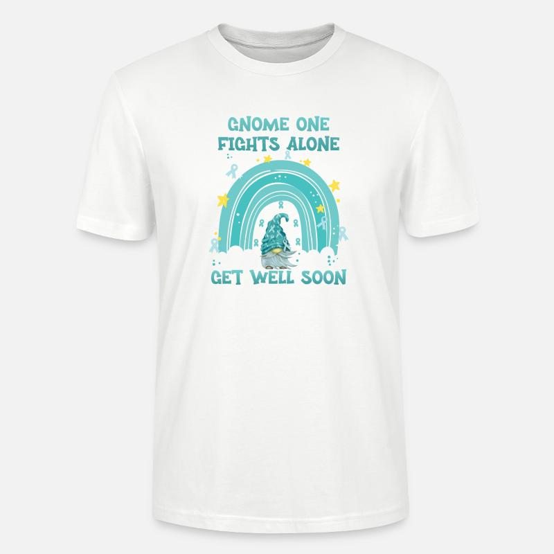 Gnome One Fights Alone Gebärmutterkrebs - Stanley/Stella Unisex Bio-T-Shirt CRAFTER - Weiß