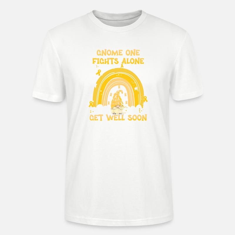 Gnome One Fights Alone Sarkomkrebs - Stanley/Stella Unisex Bio-T-Shirt CRAFTER - Weiß